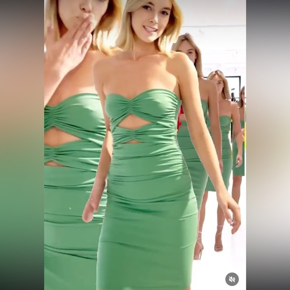 Susana Monaco Strapless Cut Out Gathered Dress - Picture 2 of 8